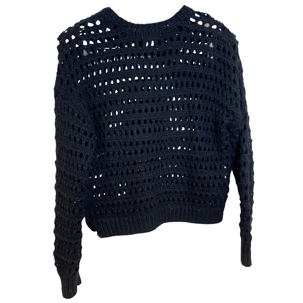Womans Crochet Open Knit boxy sweater oversized S Grunge Boho whimsigoth fishnet
